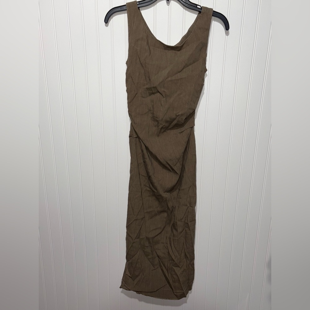 Zara Cinched Sheath Brown Sleeveless Dress| Size Small